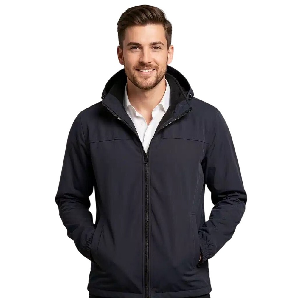 Calvin Klein $250 Mens Infinite Stretch Hooded Jacket CoatNavy Blue Large NWT